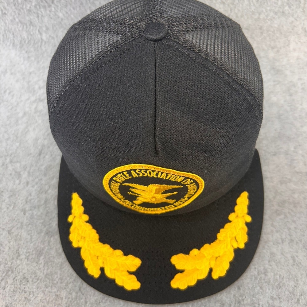 NRA Seal Logo Mens Black NRA Trucker Hat Scrambled Eggs Vintage USA OSFA - Picture 13 of 14